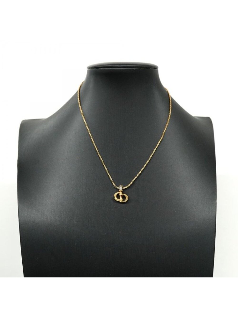 ★SOLD★ Dior Necklace Cdlogo Gold Plated Line Stone - Picture 5 of 6